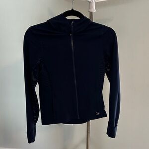 Women's Navy Blue Zip-Up Top
